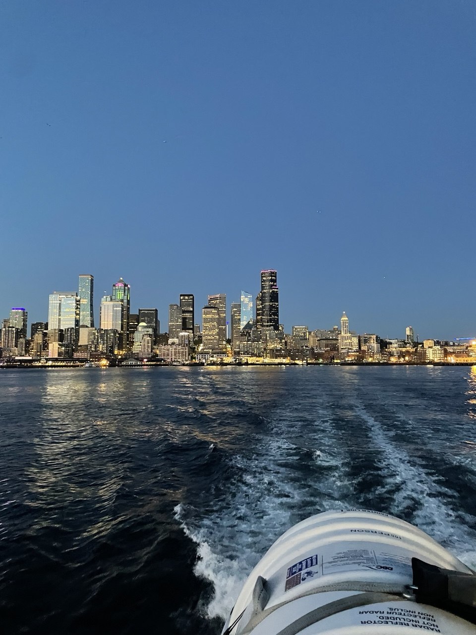 Seattle skyline viewed from the water during a KAWAN adventure